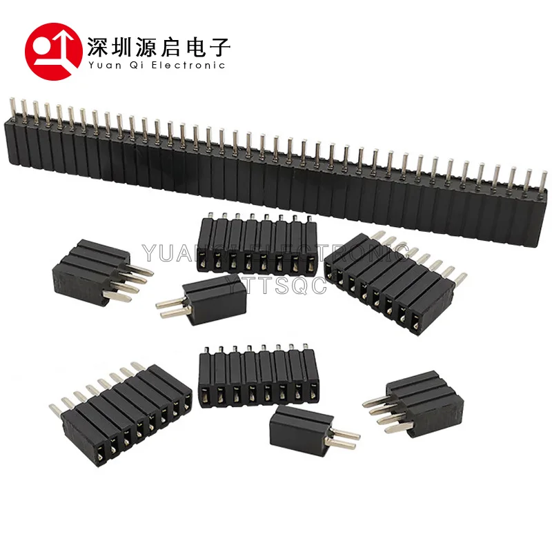 1.27mm 1.27 Pin Header Single Row Female Breakaway PCB Board Connector Pinheader 1*3/4/5/6/8/10/12-40p Plastic height 4.6mm