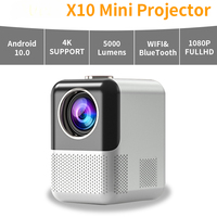 X10 Android10 1080P Projector 5G Wifi BT Support 4K Portable Mini LED Video Beamer Smart Projector For Home Office Theater