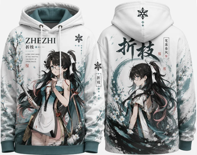 Anime Girl 3D Full Print Hoodie Polyester Fiber Hoodie Sportswear Anime Character Street Dress Hoodie