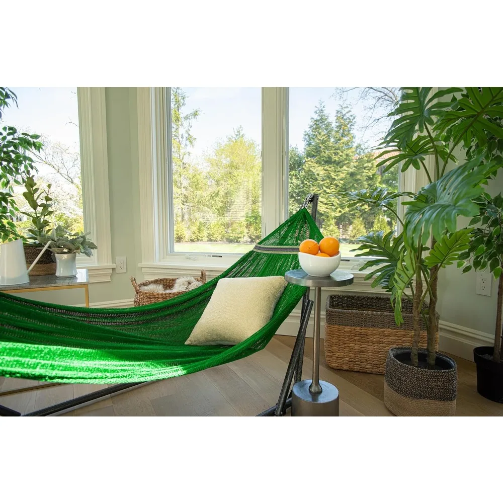 أرجوحة لشخصين مع حامل فولاذي قابل للطي - سعة 600 رطل، محمول، قابل للتعديل، مثالي للاسترخاء في الهواء الطلق