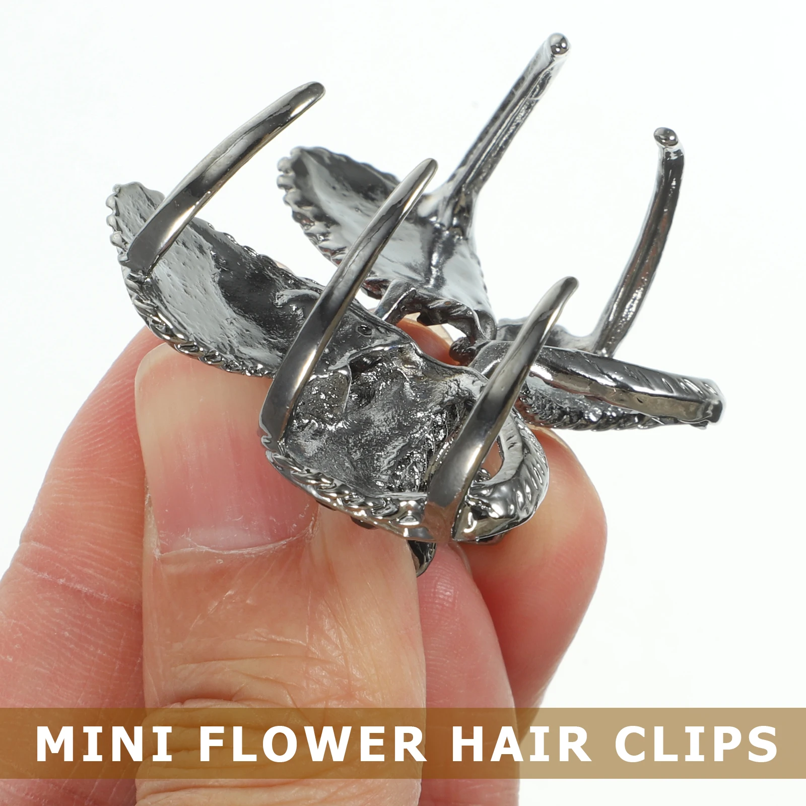 

Retro Rhinestone Hairpins Pretty Clips for Women Ponytail Barrette Bun Claw Thin