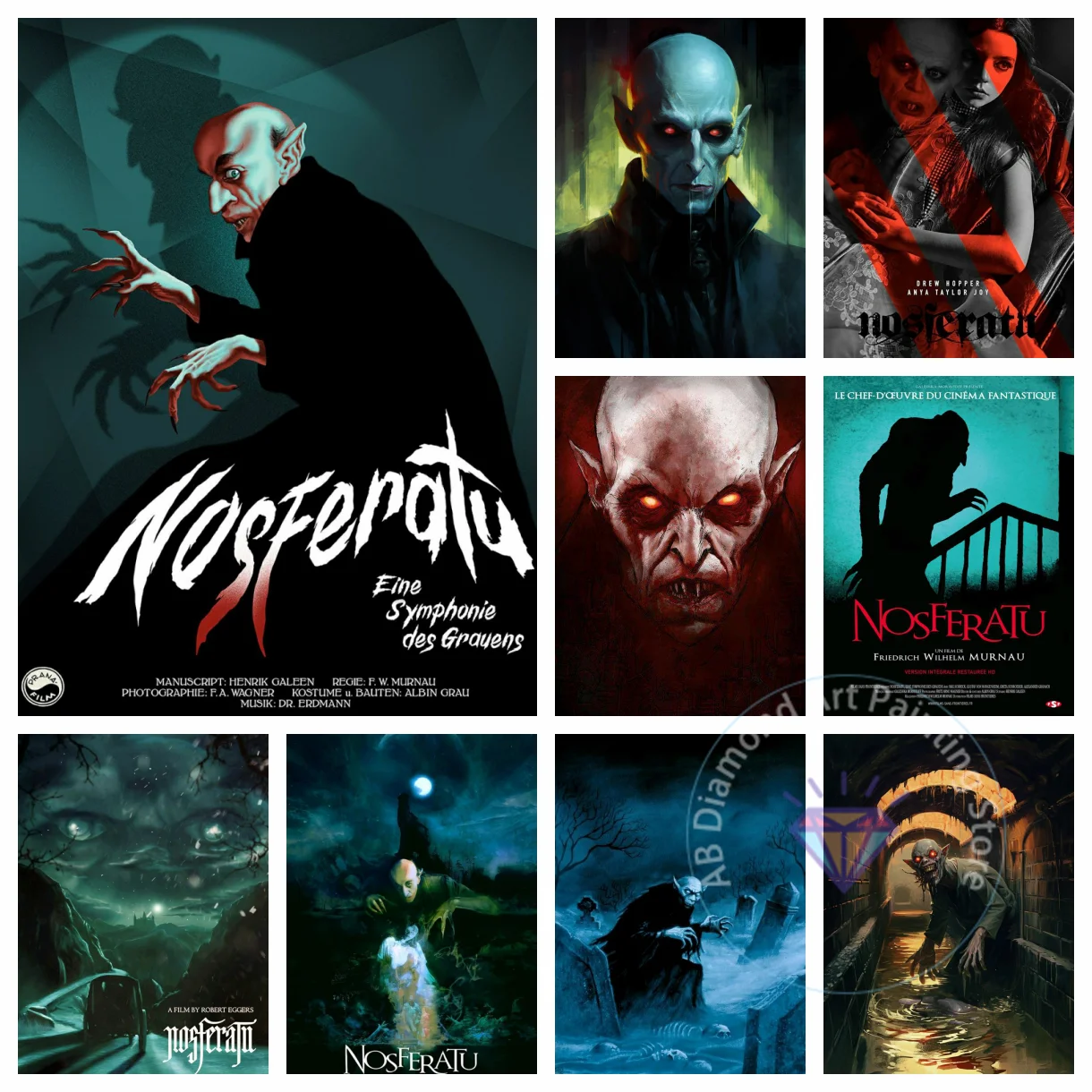 

Nosferatu-A Symphony Of horror AB Diamond Painting Set 5D DIY Diamond Cross Embroidery Handmade Art Adult Children's Gift Crafts