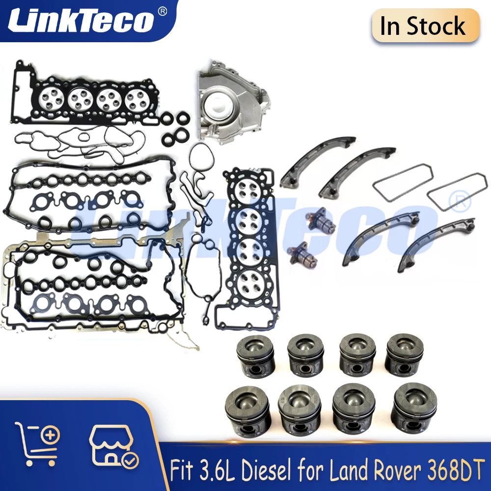 

Engine Overhaul Gasket Set Piston Timing Chain Kitt Fit 3.6 L Diesel for Land Rover Range Rover Sport 3.6L 368DT 03-13 LR000635
