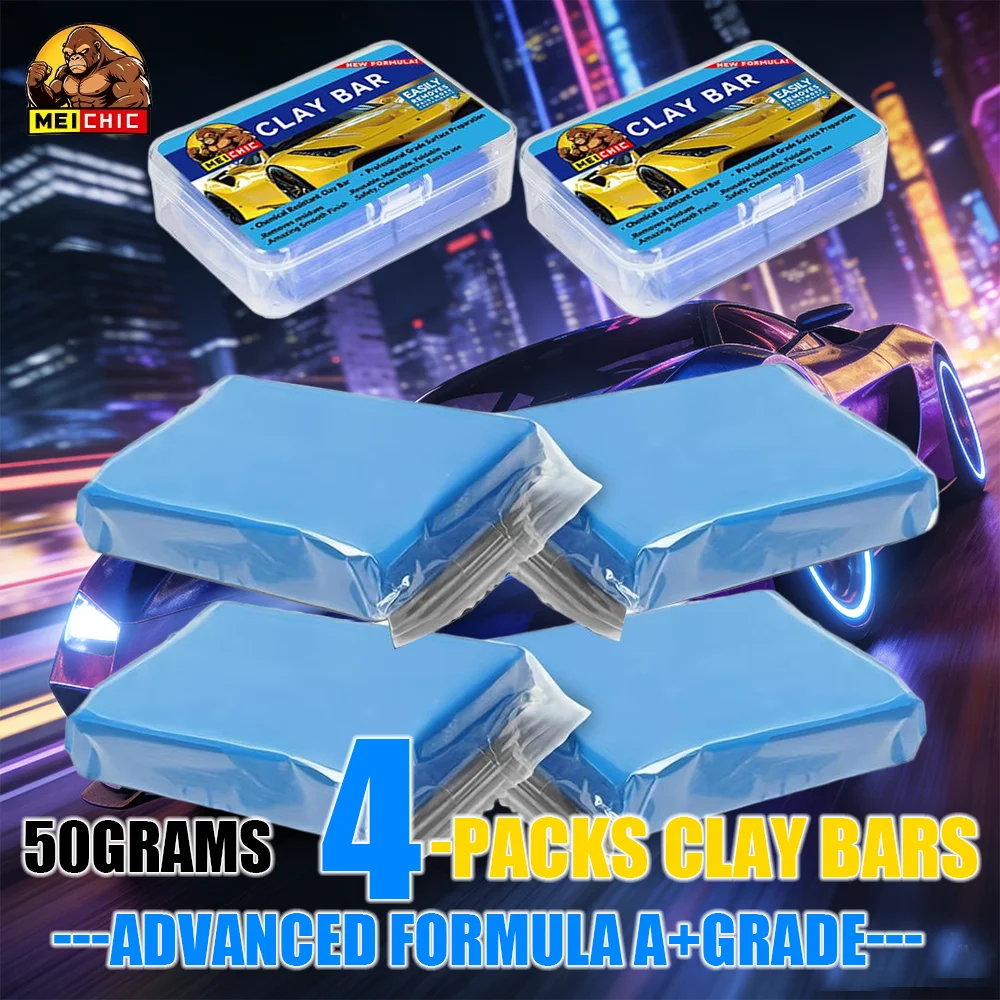 

High-Quality Automotive Clay Bars for Detailing, Suitable for Car Paint, Metal, And Glass, Available in FOUR 50G Packages