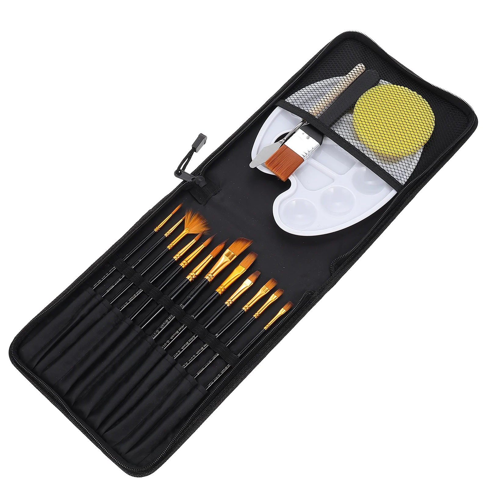 

1 set Paint Brush Set Kids Watercolor Oil Painting Supplies Sponge Detail Spatula Portable Kit for Artists Beginners Drawing