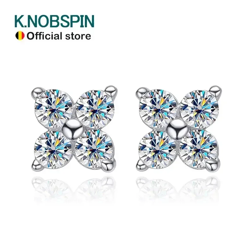 

New D VVS1 Round Moissanite Stud Earrings for Women Man 4 Stones Classic s925 Sterling Silver Earring with GRA Gift Jewelry