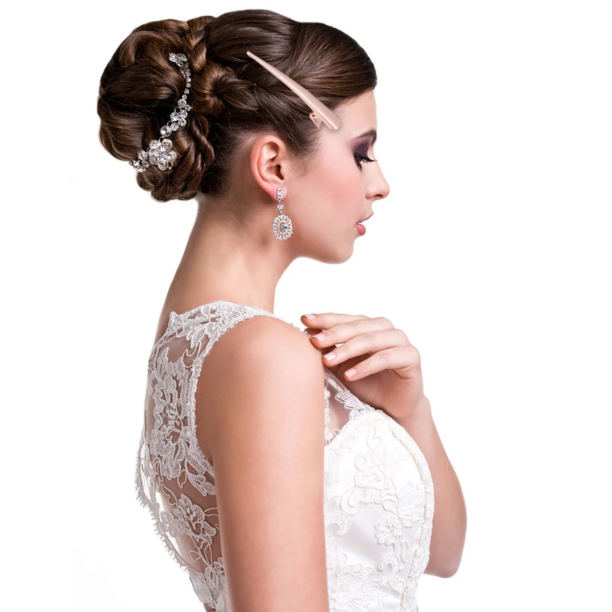 

12 pcs Large Alligator Women Thick Thin Rose Gold Strong Grip Metal Hairpin For Salon Barbershop Styling Use For Women Duckbill