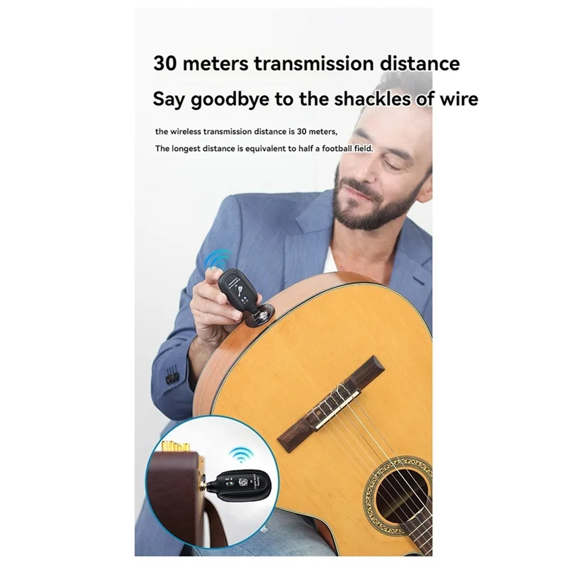 

Wireless Guitar System UHF Audio Wireless Transmitter Receiver For Acoustic Guitar Bass Violin Keyboardabht