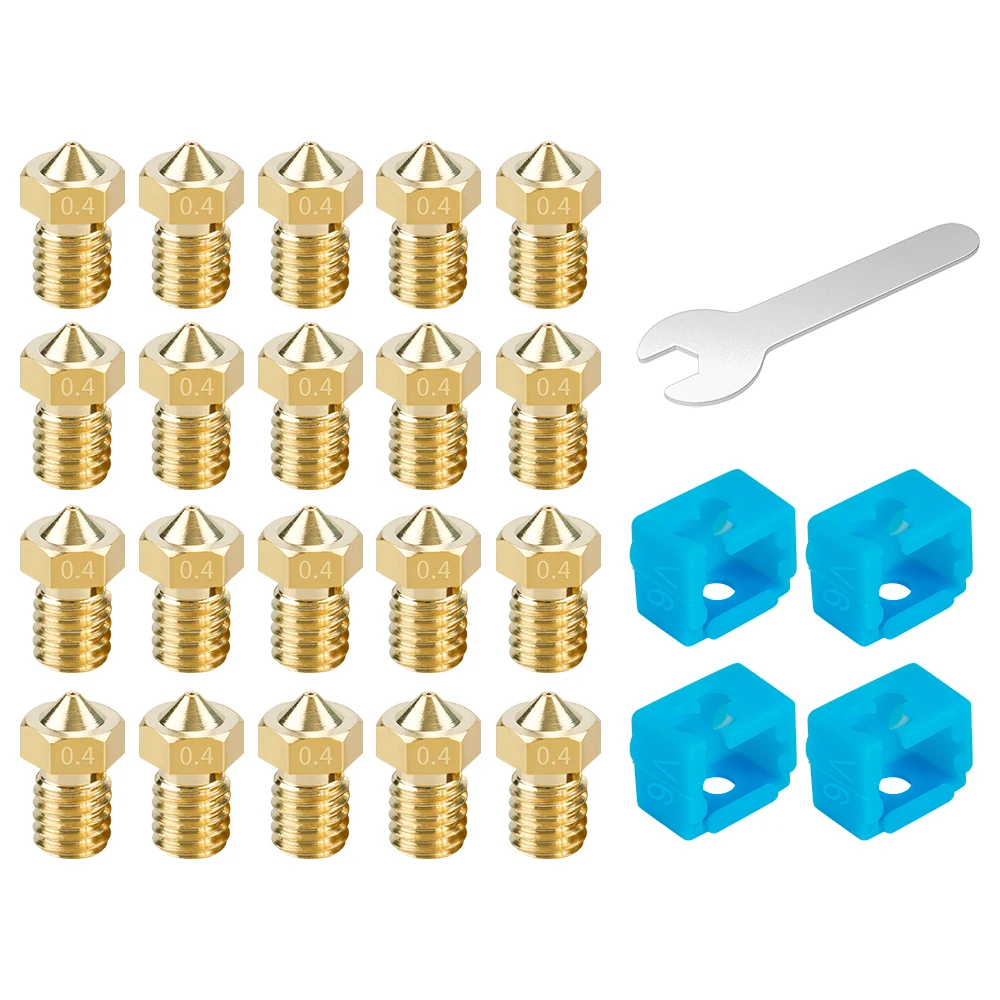 

RAMPS 25pcs ED3 Brass Nozzle V6 Heated Block Silicone Case Cover 7mm Opening Spanner Wrench for 1.75mm Filament 3D Printer Parts