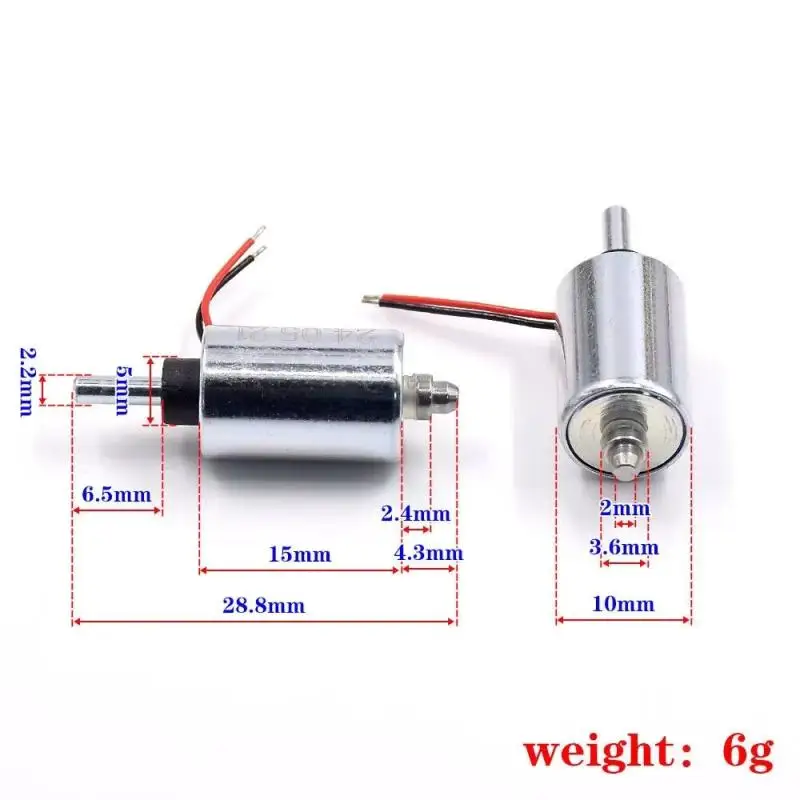 1 Piece Mini Round 10MM Fingerprint Lock Solenoid DC 7.4V 9V 12V Push Pull Type Linear Electromagnet For DIY Projects