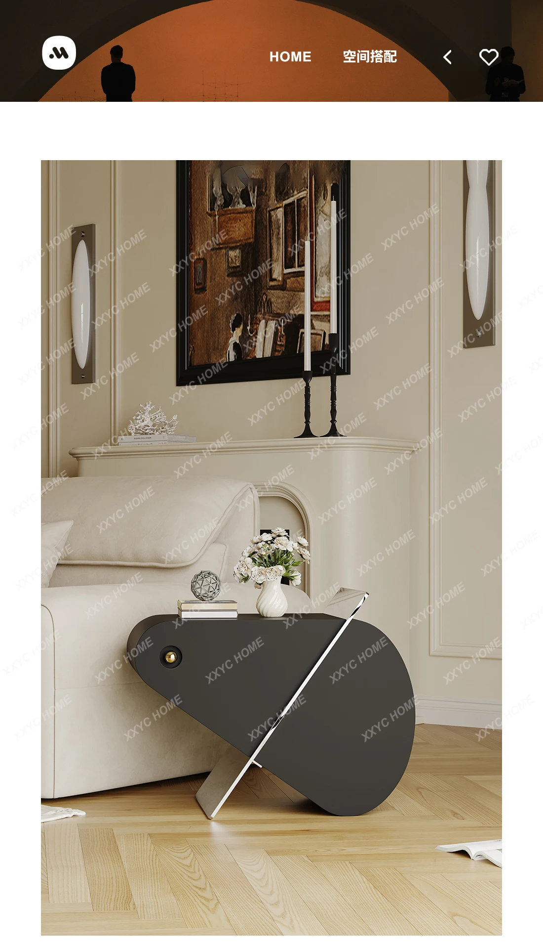 Wabi Sabi Wind Black Sofa Side Table Living Room Simple Modern Small Coffee Table