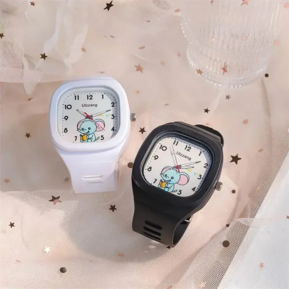 Cute Cartoon Silicone Flash Light Boys Girls Watches Square Strap Children\'s Watches Sports Digital Kids Watch Montre Femme Часы