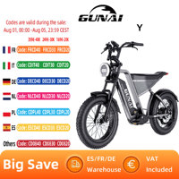 GUNAI-Y Electric Bicycle 20*4 Inch Fat Tires Electric Bike 1000W 48V 18AH Removable Battery E-bike City Electric Bike For Audlt