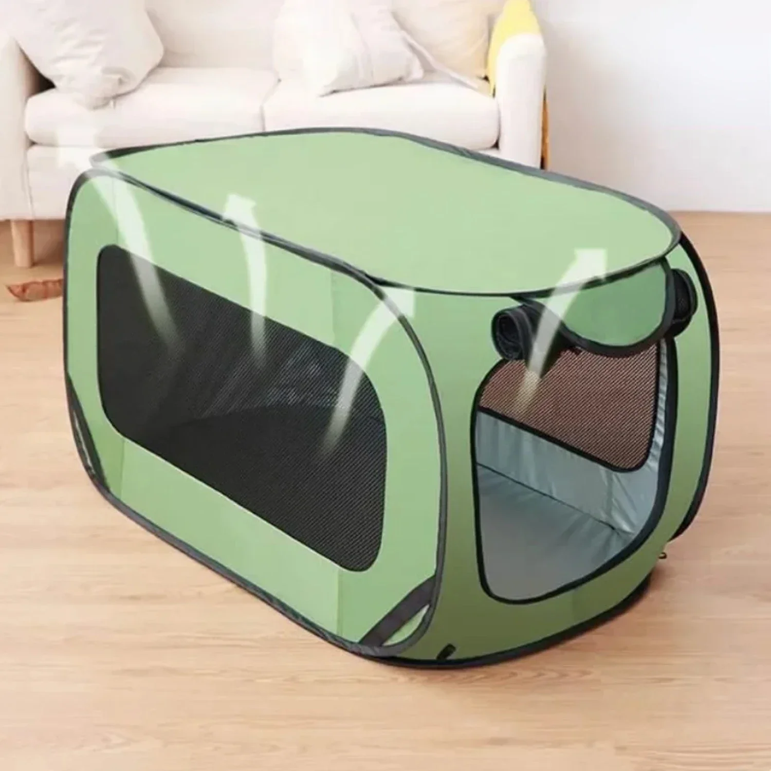 

Convenient, portable, and lightweight folding breathable dog cage - perfect for small puppies and cats on the go. Great for outd