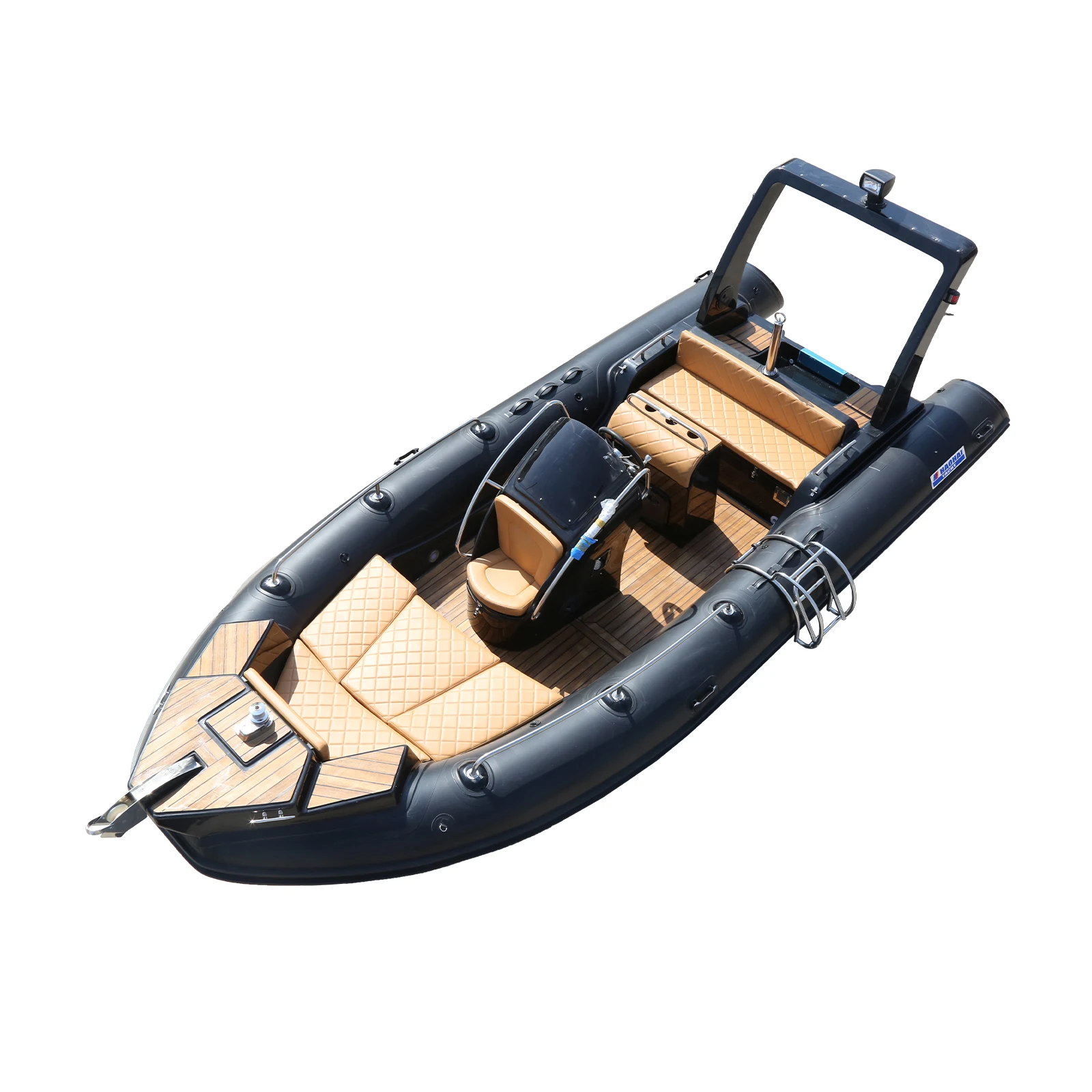 Qingdao Haohai Barca da pesca con pontone in fibra di vetro di lusso per barche a coste in vendita in stile yacht a remi