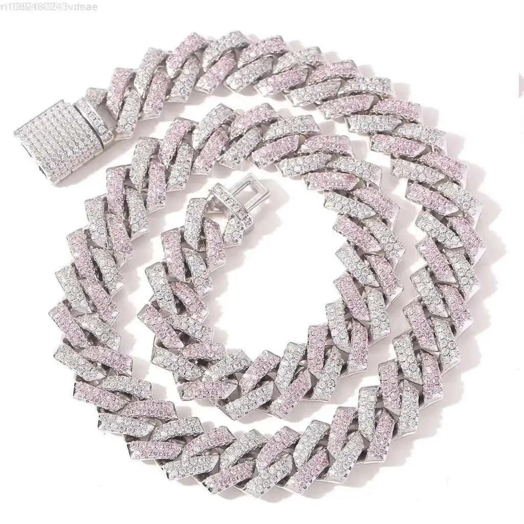 

BES 14mm 7 816 18 20 22 24 Iced Out Brass Miami Cuban Link Chain Hip Hop Micro Pave Chain Necklace Jewelry for Men