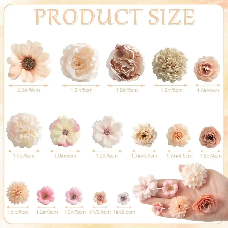 20/40/50 Stück Künstliche Blumenköpfe aus Seide für Heimdekoration, Hochzeitsfeier, DIY-Bastelarbeiten, Geschenk, Girlanden-Zubehör – Detail 3