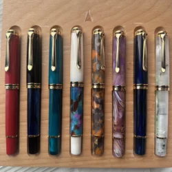 New Admok M800 Fountain Pen Acrylic Gold/Silver Bock Schmidt F/M/EF/B 0.5/0.7/1.0MM Nib Ink Pen Business Office Supplies Gift
