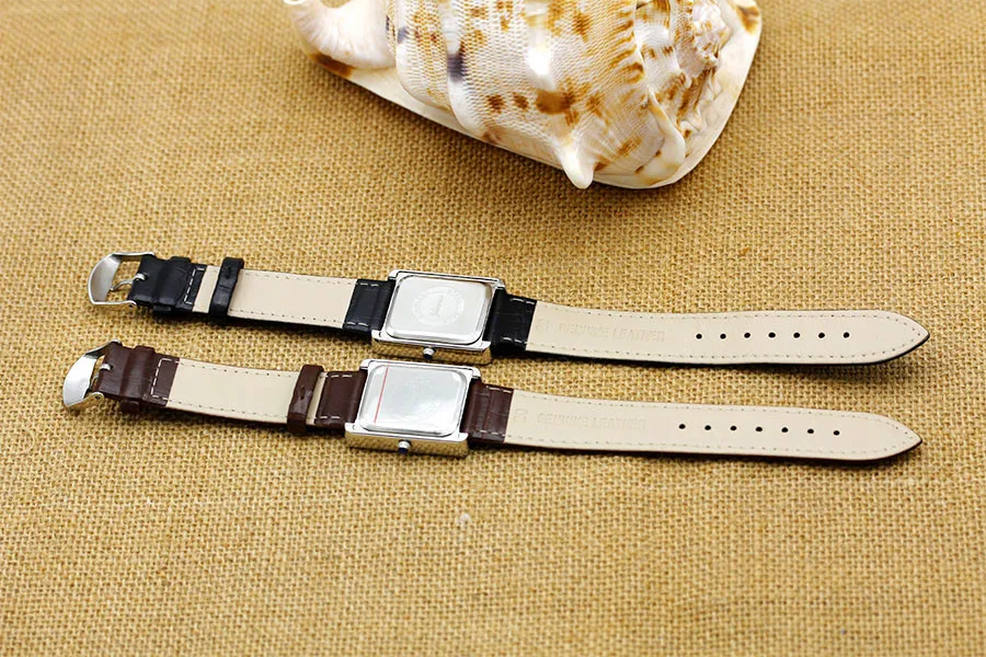 New Top Quality Leather Strap Quarts Watch Simple Square Rome Women's Wristwatch Neutral Couple Watch Sapphire Ladies Watch