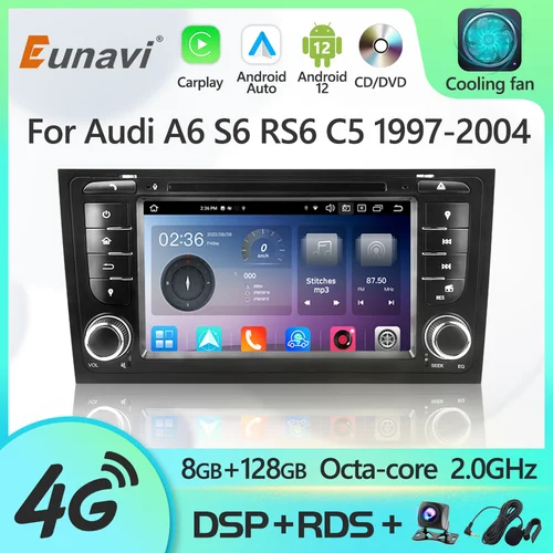 Eunavi-Android 13カーラジオ、auti a6、s6、rs6、c5 1997-2004用のdspマルチメディアプレーヤー、GPSナビゲーション、4g Carplay、ips、78862c