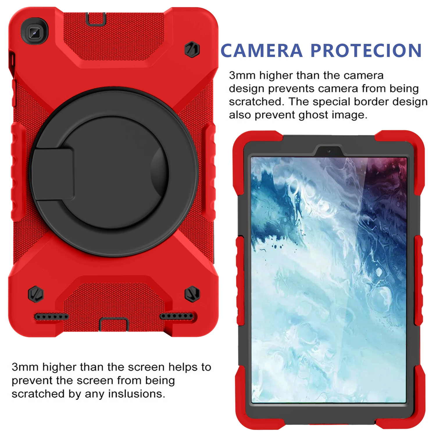 Stand Case for Galaxy Tab A8 10.5 SM-X200 X205 X207 A7 10.4 T500 T505 T507 T509 A 10.1 2019 T510 T515 Rotating Handle Grip Cover 5