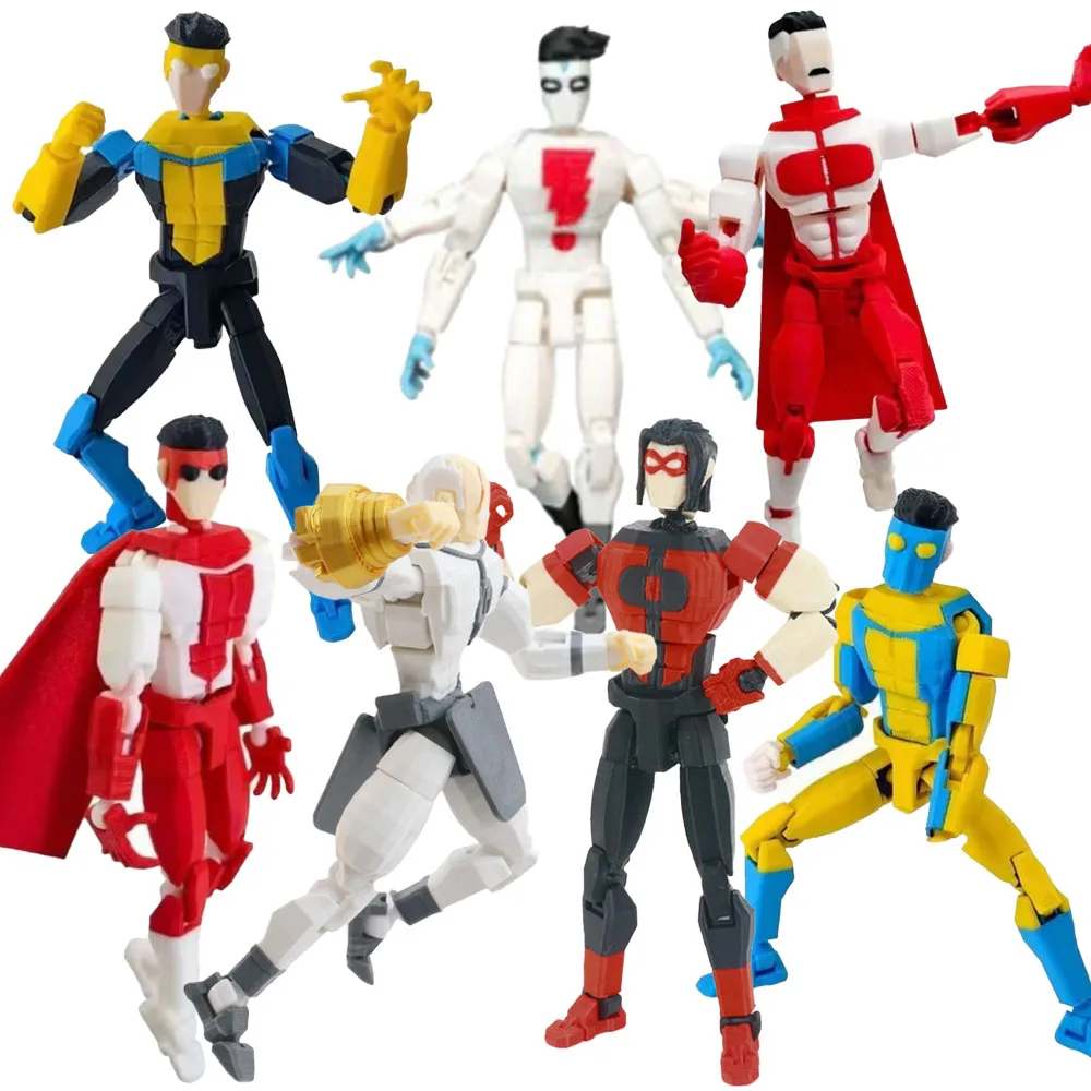 3D Printed Figure Toy Invincible Boy Invincible Mark Multi-Jointed Movable Model Light Blue Stripe Style Dummy13 T13 Collection