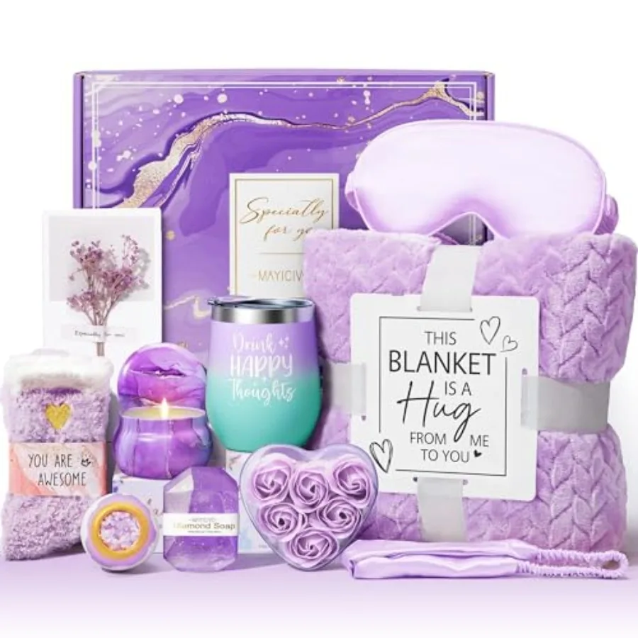 

Mothers Day Birthday Gifts for Women Self Care Get Well Soon Gifts Lavender Relaxing Spa Gift Basket Thinking of You Care Packa