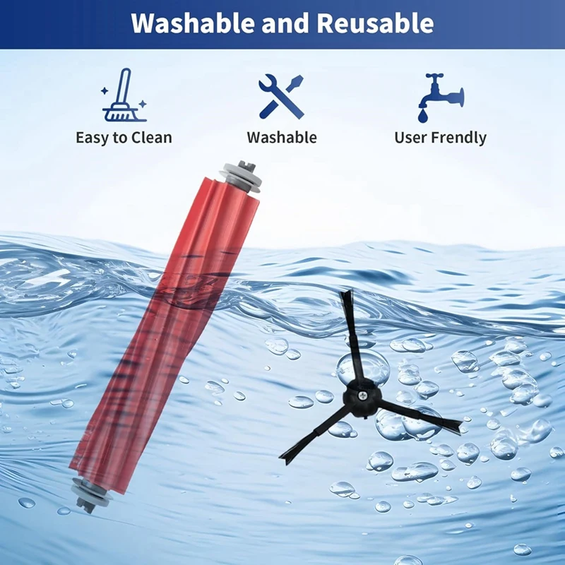 HEET! Vervanging van de rolzijborstel voor Roborock S7, S7+, S7 Maxv, S7 Maxv Plus, Q7, Q7+, Q7 Max, Q7 Max Plus, Q Revo-accessoires