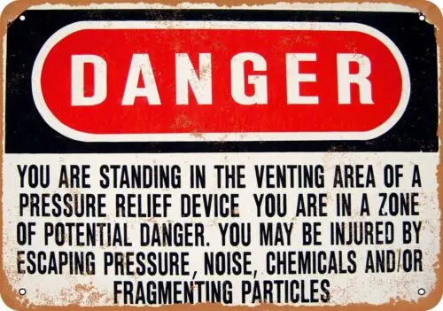 

Metal Sign - Danger You Are in a Venting Area - Vintage Look Reproduction