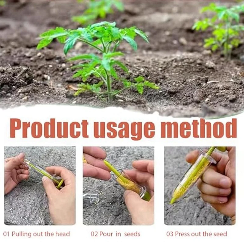 Мини-набор садовых инструментов: 6 шт. разбрасыватель семян с Dibber, Widger и ручной сеялки для эффективного посадки