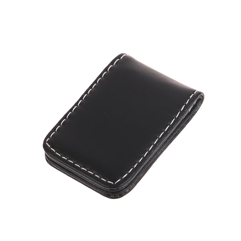 Money Clip Wallet Slim Men Women Vintage Strong Magnet Money Clip Cow PU Leather Pocket Clamp Credit Card Cash Case Holder