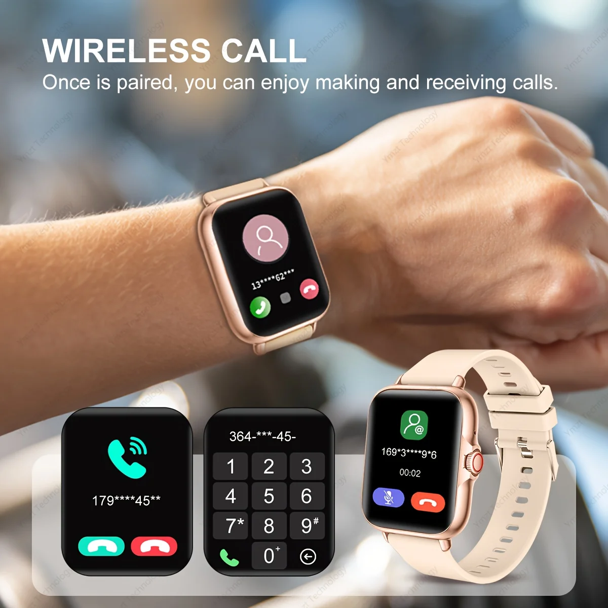 Smartwatch with Calling, Camera, Music Playback & Fitness Tracker, Latest Model Compatible for Android/iPhone