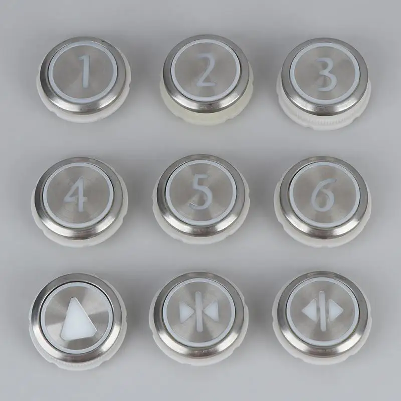 1 PCS Elevator Buttons For Round Stainless Steel Elevator Buttons / Digital 1-6 Buttons / Up Buttons / On/Off Buttons 4cm/1.57in