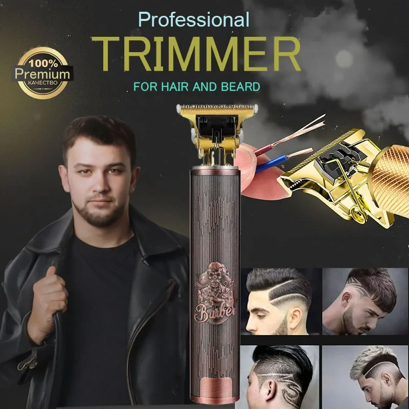 Barbeiro sem fio retro aparador de cabelo para homens, lâmina profissional, máquina de corte, aparador de barba, barbear, N5