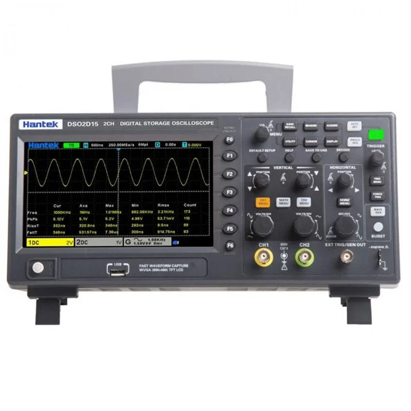 

DSO2D10 2 Channel 100MHz 1GSa/S Digital Storage Oscilloscope With 1CH AWG Signal Generator