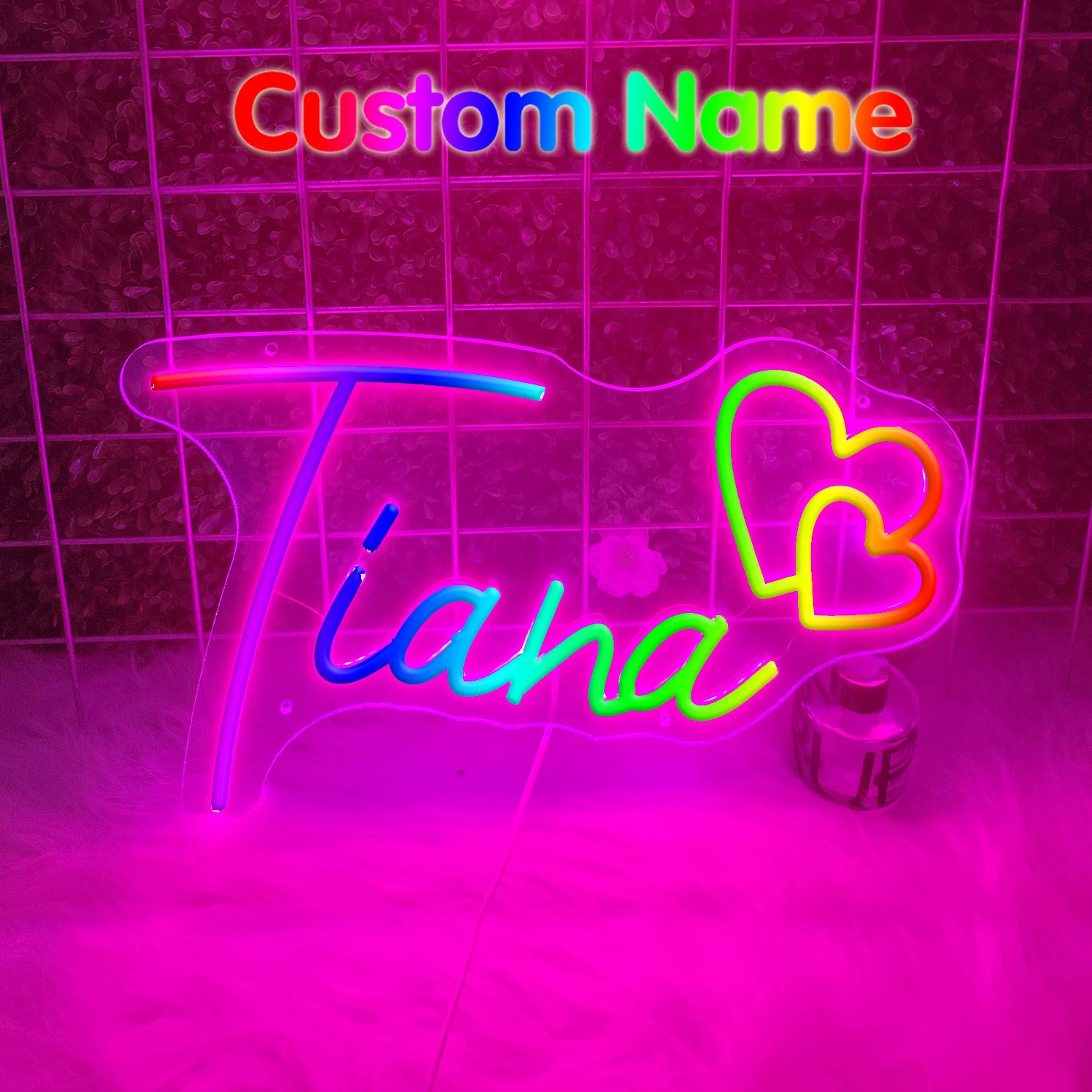 Custom RGB Neon Sign Name Sign Wedding Birthday Party Gift Personalized Dimmer Neon lamp Wall Decor