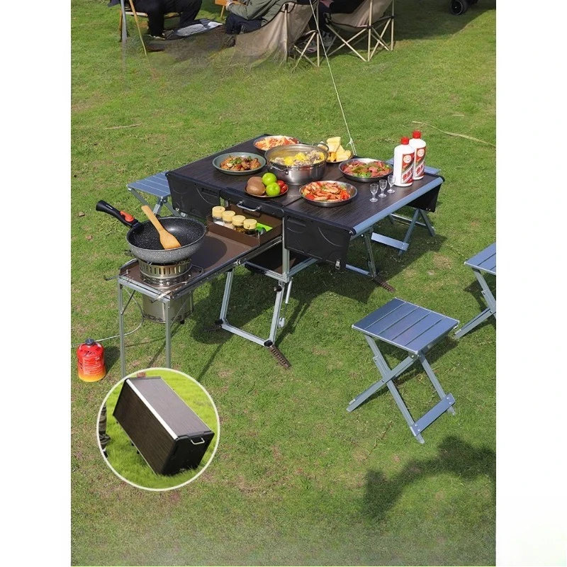 

Outdoor camping picnic equipment, full set of boiler tables and chairs