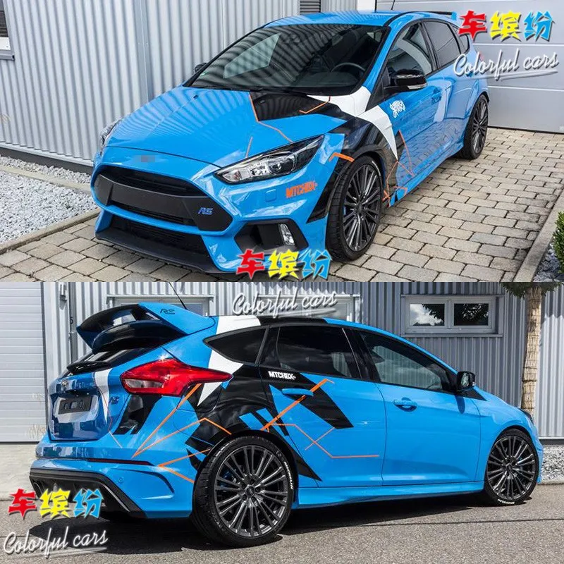 Racing Car Sticker Custom Body Side Hood Vinyl Sports Car Decal Film Modification FOR Ford Fiesta Focus