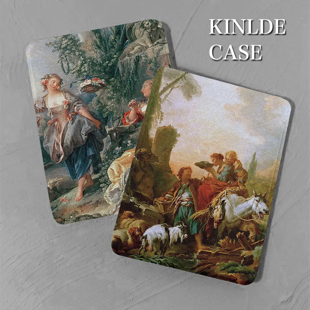 

Oil painting pattern kindle case paperwhite5th paperwhite123 anti-fall tablet case youth Edition 658 silicone soft shell