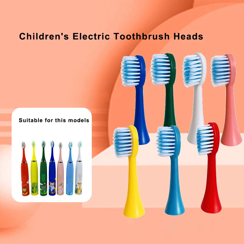 5 Pieces Replacement Brush Heads for Children Kids Electric Toothbrush Teeth Whitening Cartoon Pattern Soft Brush Head Oral Care