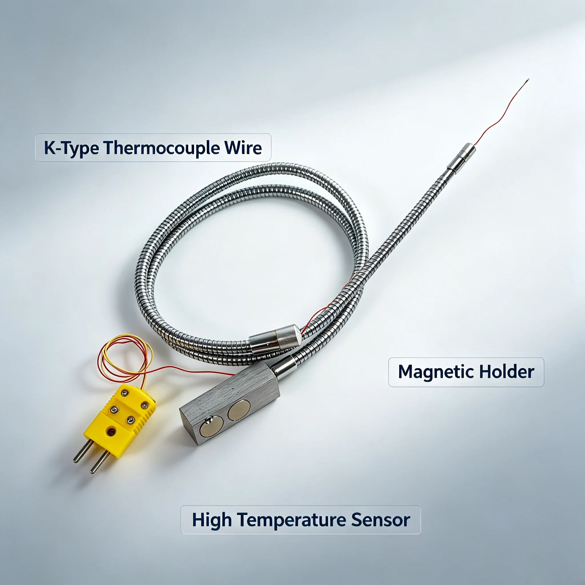 Original Omega K‑Type Thermocouple Wire Sensor With Magnetic Holder High Temperature Probe