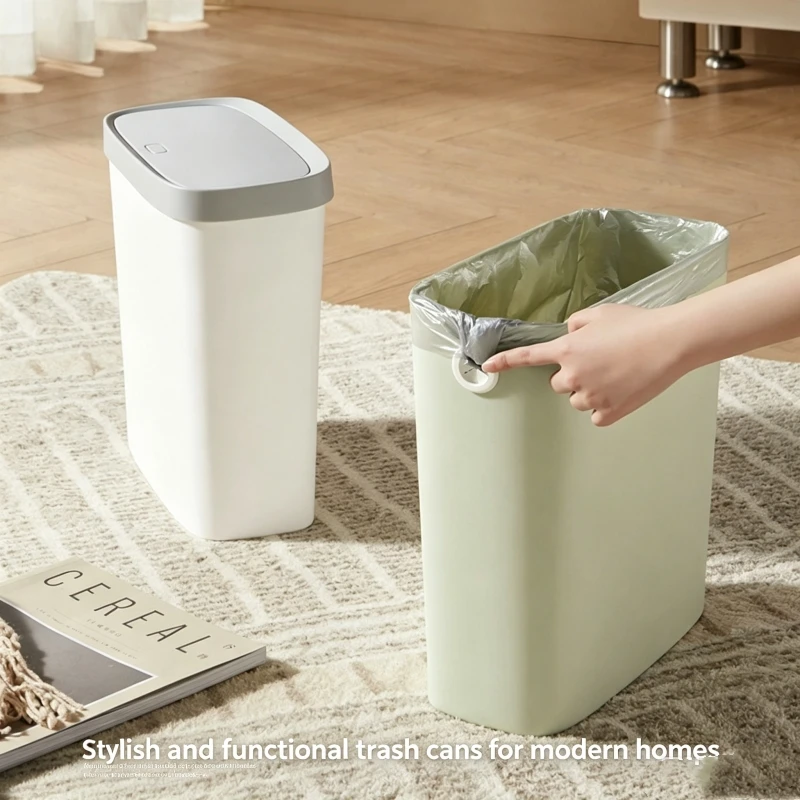 

Nordic crevice trash can with lid, household bathroom crevice trash can, kitchen living room large capacity paper basket