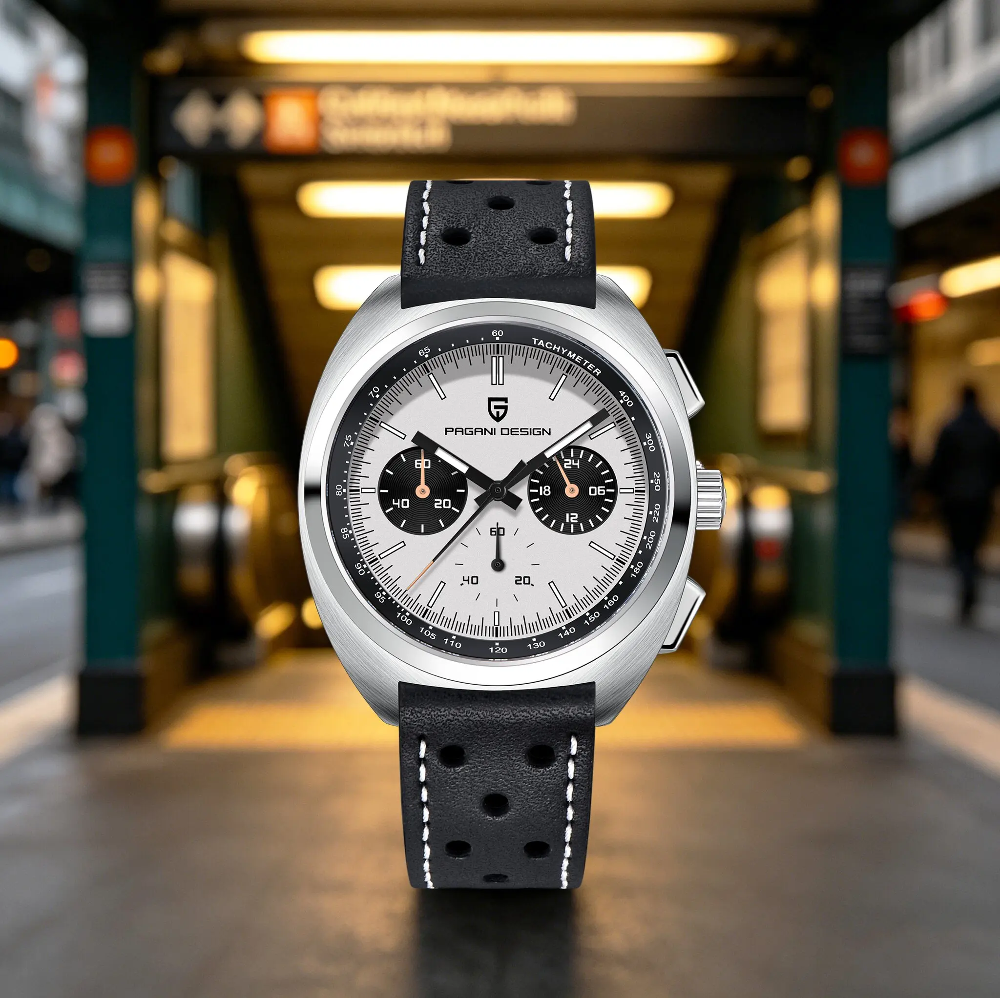 2026 PAGANI DESIGN Urban Business Men's Quartz Watch Triple Subdials Panda Dial Leather Strap Luminous Watch For Daily Commuting