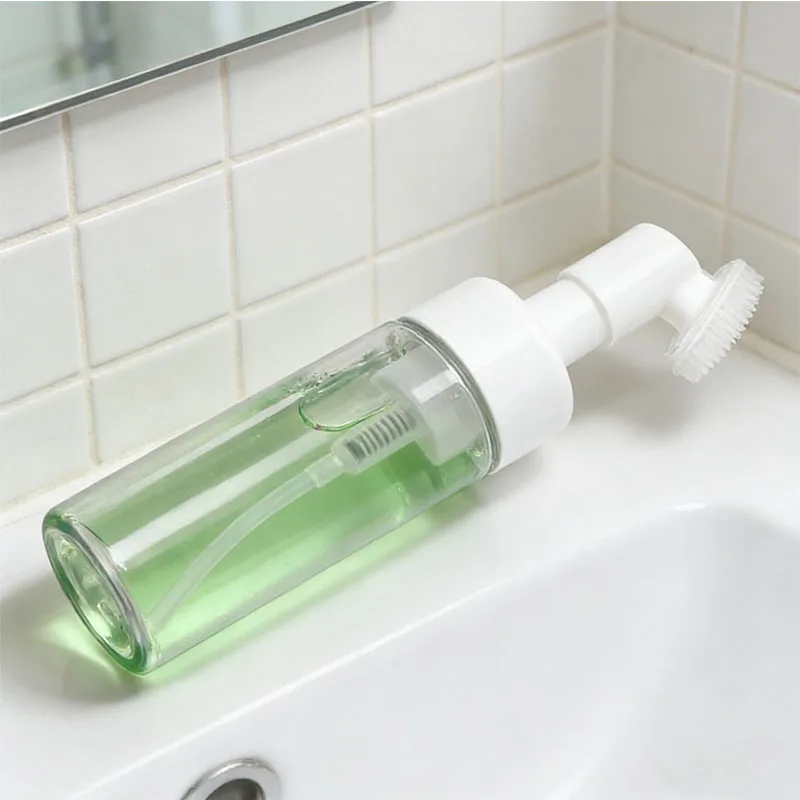 

Набор из 10 пустых флаконов для пены для мытья (100-250 мл) с силиконовой массажной щеткой и дозатором-помпой для геля для душа и очищающих средств