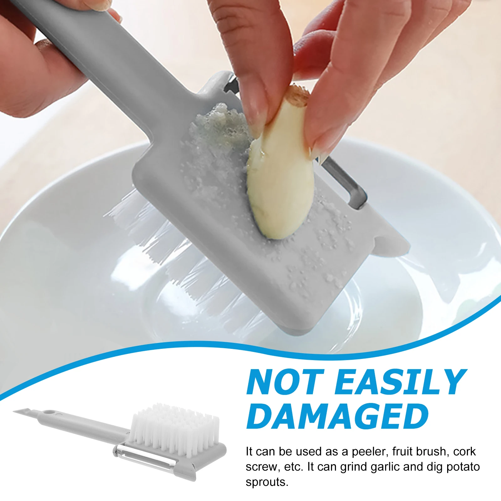 

Multifunctional Peeler Bottle Opener Kitchen Gadget Grey Easy Use Potato Peelers Vegetable Brush Garlic Grinder Fruit Tools Time