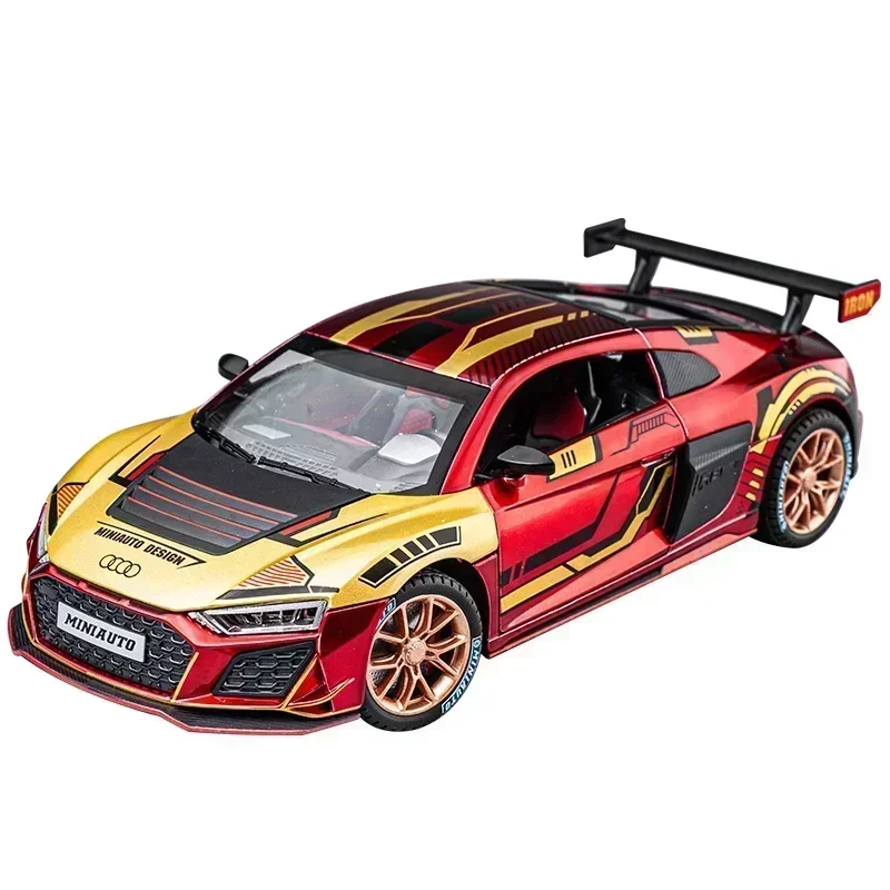 1:24 Simulation AUDI R8 IRON Alloy Sport Cars Toy Diecasts Vehicles Metal Model Car Decoration For Kids Gift Boy Toy