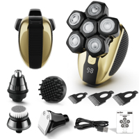 Sejoy 6D Floating Head Shavers for Men Bald Wet Dry Beard Hair Trimmer Multifunctional Rechargeable Bald Head Shaving Machine
