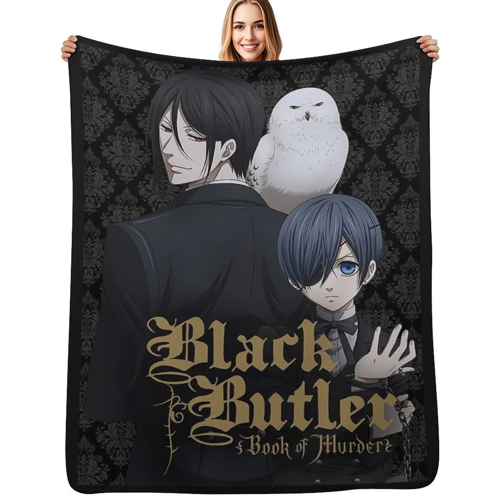 

black butler black Throw Blanket Baby Soft Plush Plaid Sofa Quilt Blanket