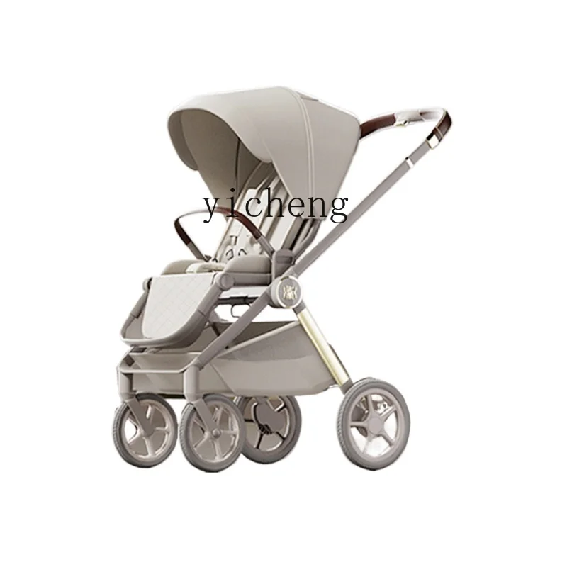 

ZF Newborn Baby Stroller Two-Way High Landscape Can Sit and Lie Foldable and Portable