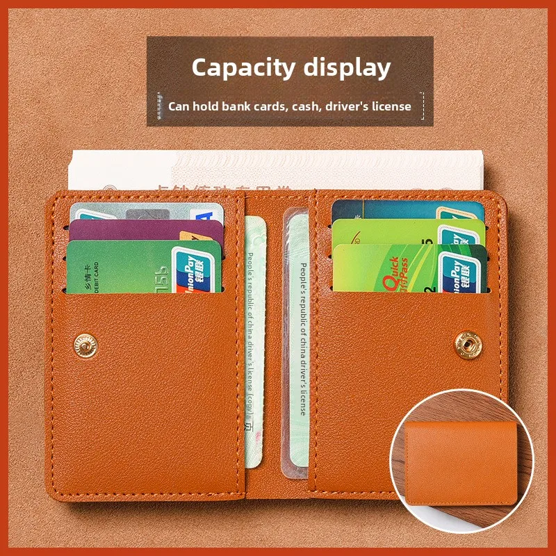 Portfel męski z ekoskóry, mały, krótki i minimalistyczny portfel damski, modny, ultracienki, składany portfel na karty kredytowe i monety.